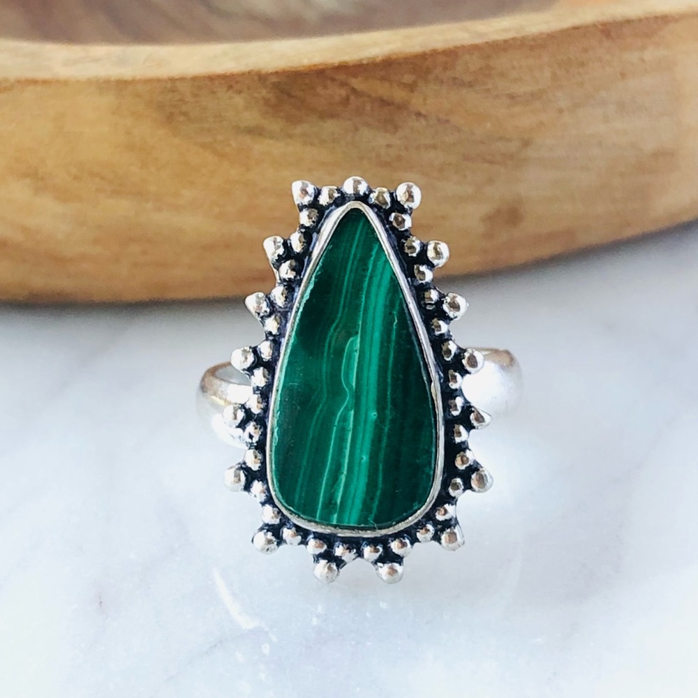 Malachite Silver Ring